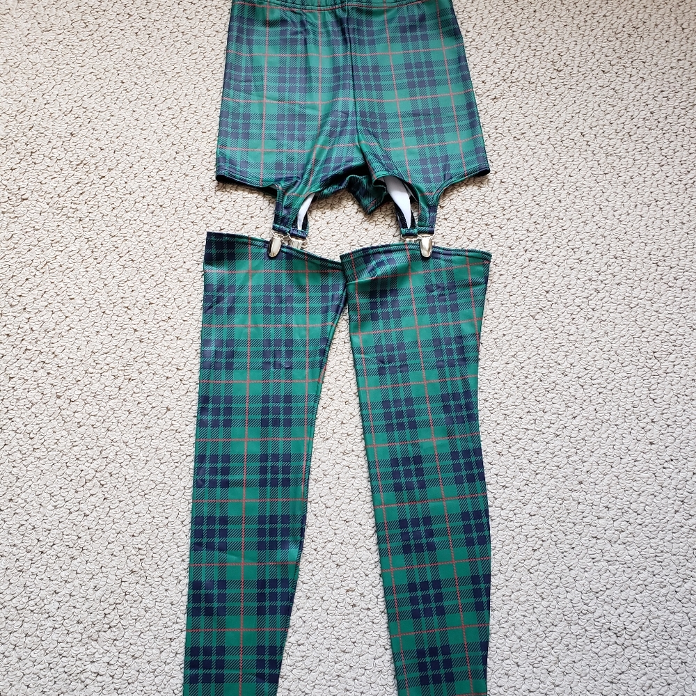 Blackmilk Tartan Green Suspnders